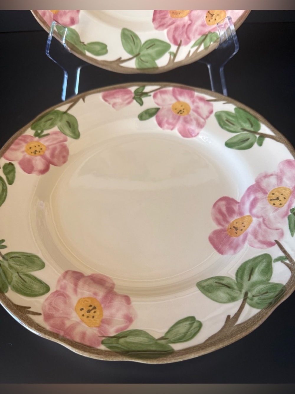 Franciscan Desert Rose Dinner Plates Set 2 England Cottagecore Pink Floral - Picture 3 of 6